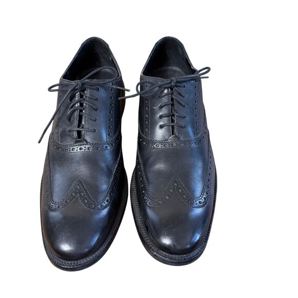 COLE HAAN Mens Wingtip Oxfords Shoes Size 10M C12209 Black - Picture 1 of 12